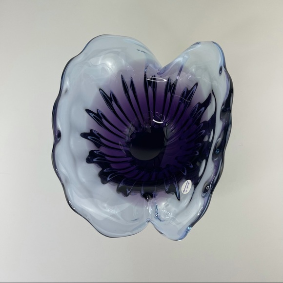Unikat Van Eyk Signed & Numbered German Mid-century Fluted Purple Glass Bowl - Picture 5 of 14